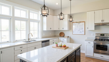 Bright kitchen makeover with quartz countertop installation
