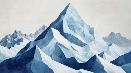 Fototapeta premium Geometrische Winterlandschaft mit Bergen