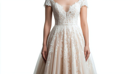 Stunning Cream Lace Wedding Dress