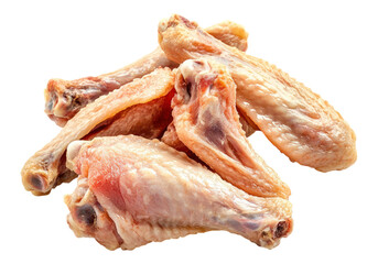 Raw chicken wings. Isolated asset with transparent background.