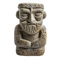 Obraz premium Ancient stone sculpture with detailed features. transparent background