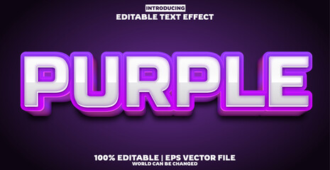 Obraz premium Purple editable text effect in modern trend style