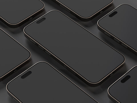 Isolated Black Smartphone Mockup for UI Placement or Advertisment Concept 3D Illustration