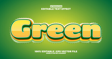 green editable text effect in modern trend style