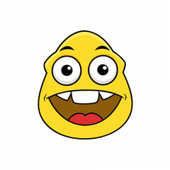 Fototapeta premium Yellow emoticon with a gaping face and eyes, perfect for digital projects, designs, and icons.