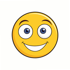 Fototapeta premium Intriguing yellow gaze face and eye emoticon vector icon, perfect for digital designs and projects.