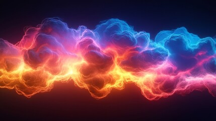 Obraz premium Abstract fiery and icy energy clouds collide