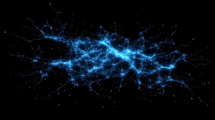 Fototapeta premium Abstract Blue Network Glowing Lines And Points