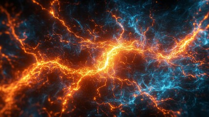 Fototapeta premium Abstract Image Of Orange And Blue Energy Streams
