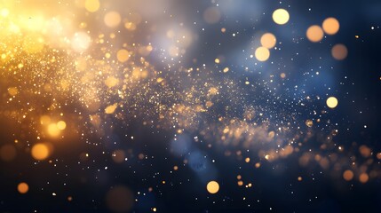Obraz premium Golden and Blue Sparkles Abstract Background