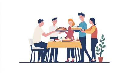 Fototapeta premium Friends Enjoying a Delicious Meal Together