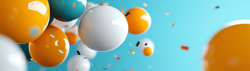 A lively online birthday party with virtual balloons and confetti