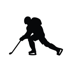 Obraz premium Ice Hockey Athlete Black Silhouette Vector