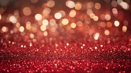 Red Glitter Background With Sparkling Lights