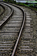 Obraz premium The colonial railway line from the Dutch colonial era is still sturdy and is still used today at Rawa Pening Lake, Ambarawa, Asia, Indonesia