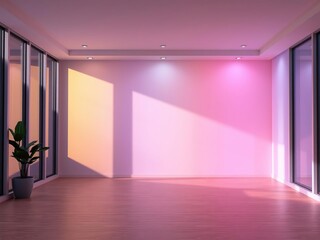 Ombre rainbow effect in a modern room, ombre rainbow, contemporary decor, modern room