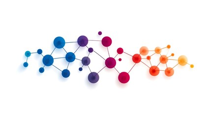 Fototapeta premium Abstract Network Connection, Colorful Nodes and Lines.