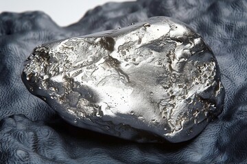 Obraz premium Rhodium stone resting on rich black velvet in high detail and cinematic style