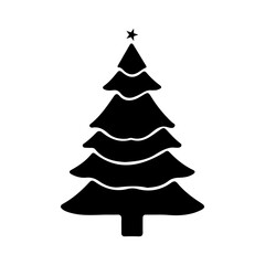 Christmas Tree Set Silhouettes Artistic and Minimalist Designs