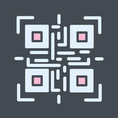 Fototapeta premium QR Code Reader Vector Icon