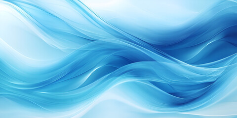 Fototapeta premium Abstract Blue Waves: A serene, minimalist backdrop of flowing, translucent blue fabric evokes a sense of tranquility and ethereal beauty.