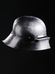 Medieval armor protection. Knight helm.
