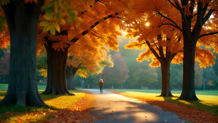 Autumn in a Colorful Park