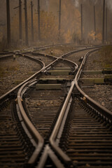 Fototapeta premium Railroad in the fog