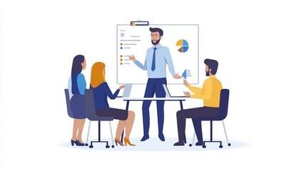 Fototapeta premium Business Meeting Presentation Illustration