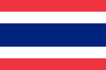 Obraz premium Thailand flag in official colors, dimensions and aspect ratio. Vector flag symbolizing national pride, identity, heritage, patriotism and authority
