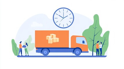 Timely Delivery Service Illustration