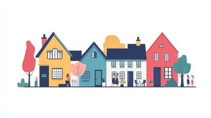 Colorful Homes in a Quaint Neighborhood