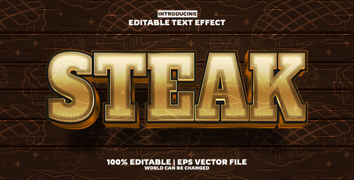 Steak editable text effect in modern trend style