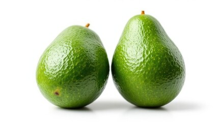 Premium avocados, meticulously isolated with clipping path.