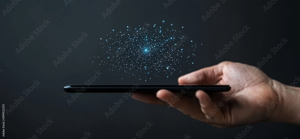 Aufkleber Global business, fintech, blockchain and wireless mobile internet technology with 5G LTE data connection.