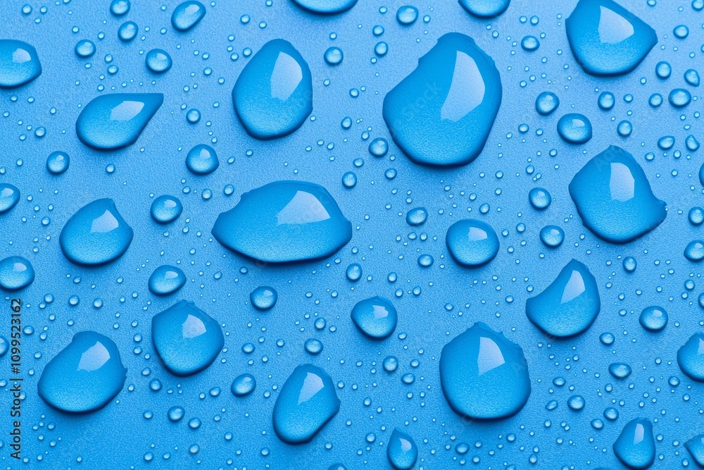 Poster background of white isolated water drops on wet window glass with splashes and drops of water and li
