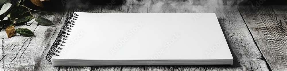 Aufkleber The A4 format spiral binding notebook mockup is rendered in 3D and rendered with three different angles.