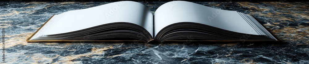 Aufkleber three variations of a realistic magazine mockup on a dark granite background. three realistic soft c