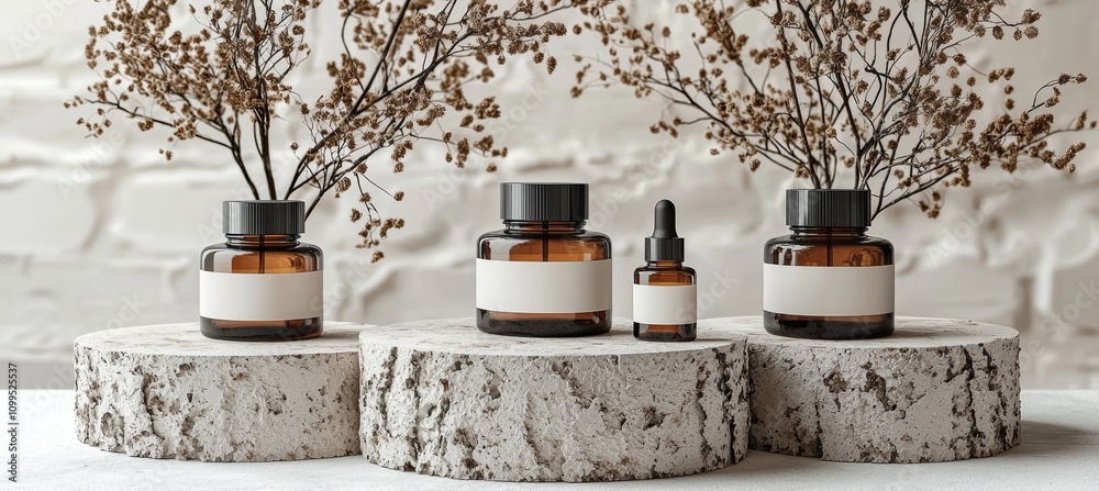 Aufkleber In this mockup background image, the podium is made from dry tree twigs and the white sand beach is made from white sand. The mockup image contains 3D renderings and clipping paths for each element.