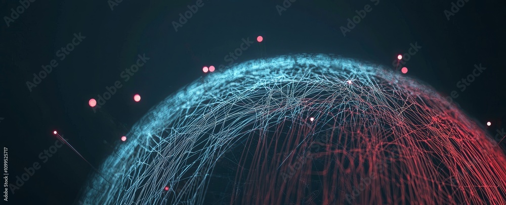Aufkleber On a city background, a digital hologram with Internet of Things and a 5G network wireless system is shown.