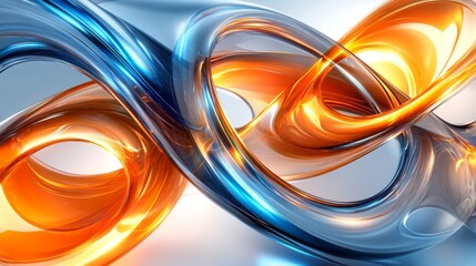 Naklejka premium Abstract Orange and Blue Glass Swirling Design