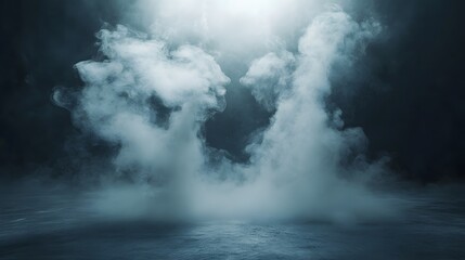 Fototapeta premium Ethereal Fog Rolling Across Dark Surface