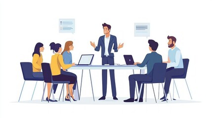 Business Team Meeting Illustration