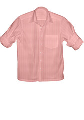 3D illustration summer twill cotton shirt for men