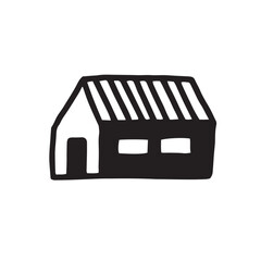 Vector illustration with house icon on white background. Modern design 