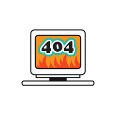 Vector illustration with broken connection icon on white background. Modern design 