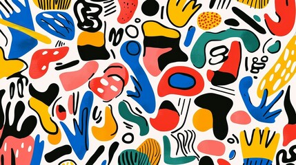 Fototapeta premium Vibrant Abstract Design with Bold Colors and Shapes