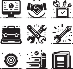 Obraz premium Work Icon Collection 