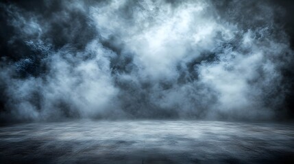 Dark Moody Foggy Scene Empty Ground