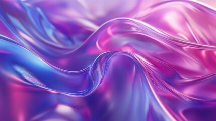 Obraz premium Abstract iridescent waves of purple and blue